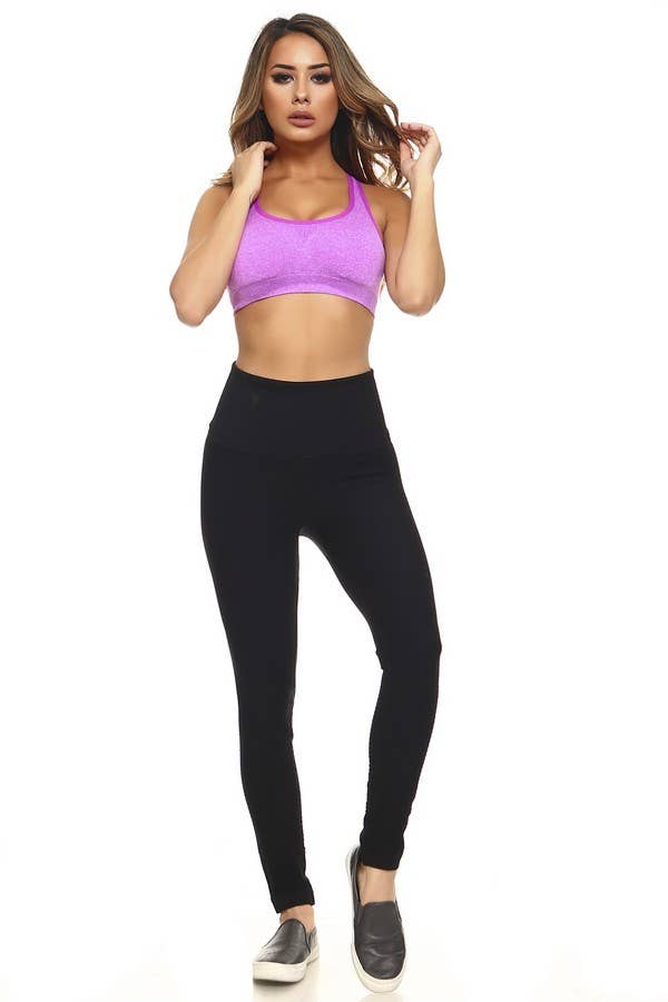 Marled Knit Activewear Sports Bra