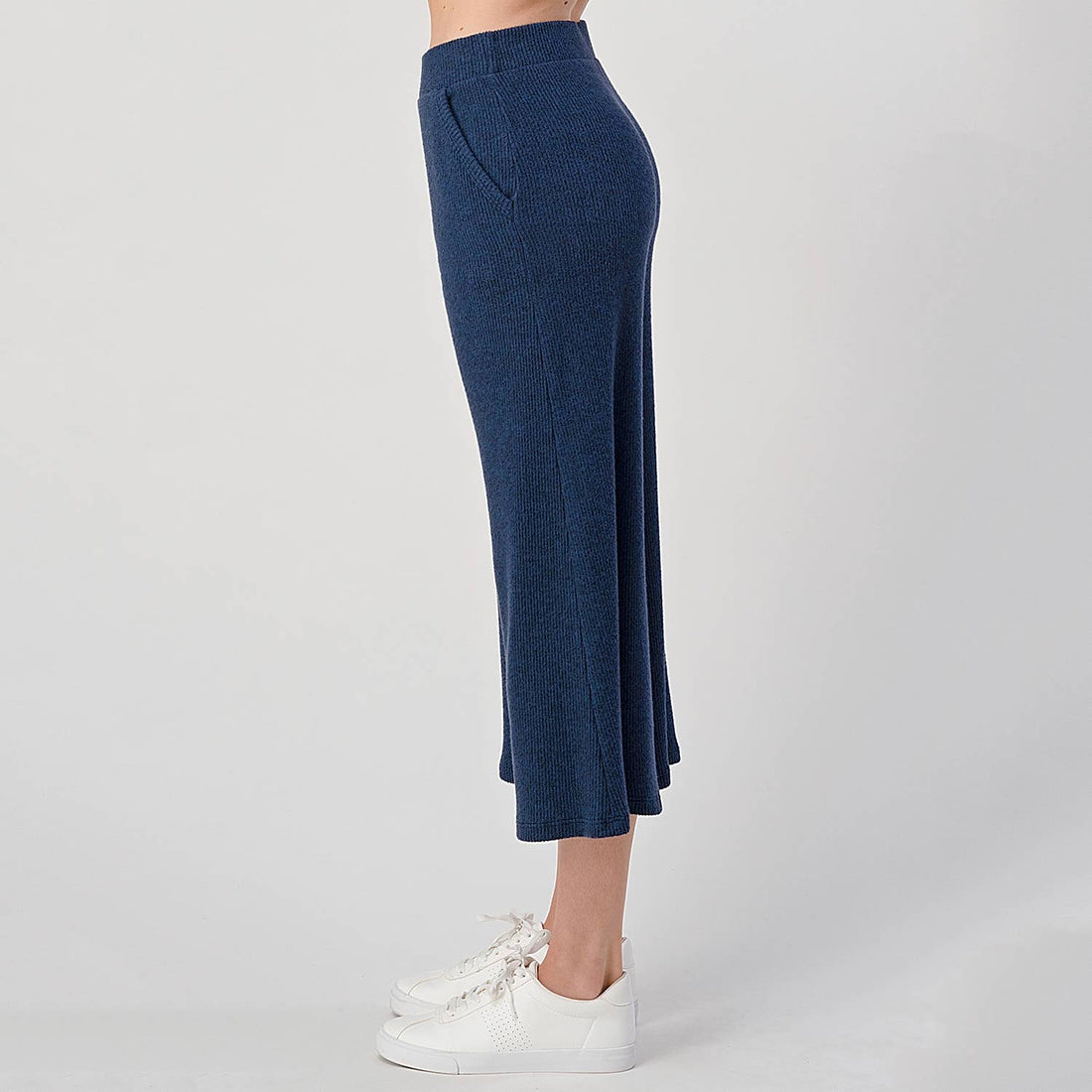Brushed Rib Knit Lounge Capri