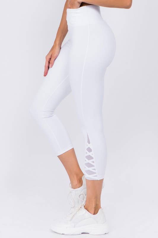 Active Crisscross Mesh Ankle Capri Legging