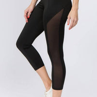 Mesh Side Workout Capri Wt/Pocket