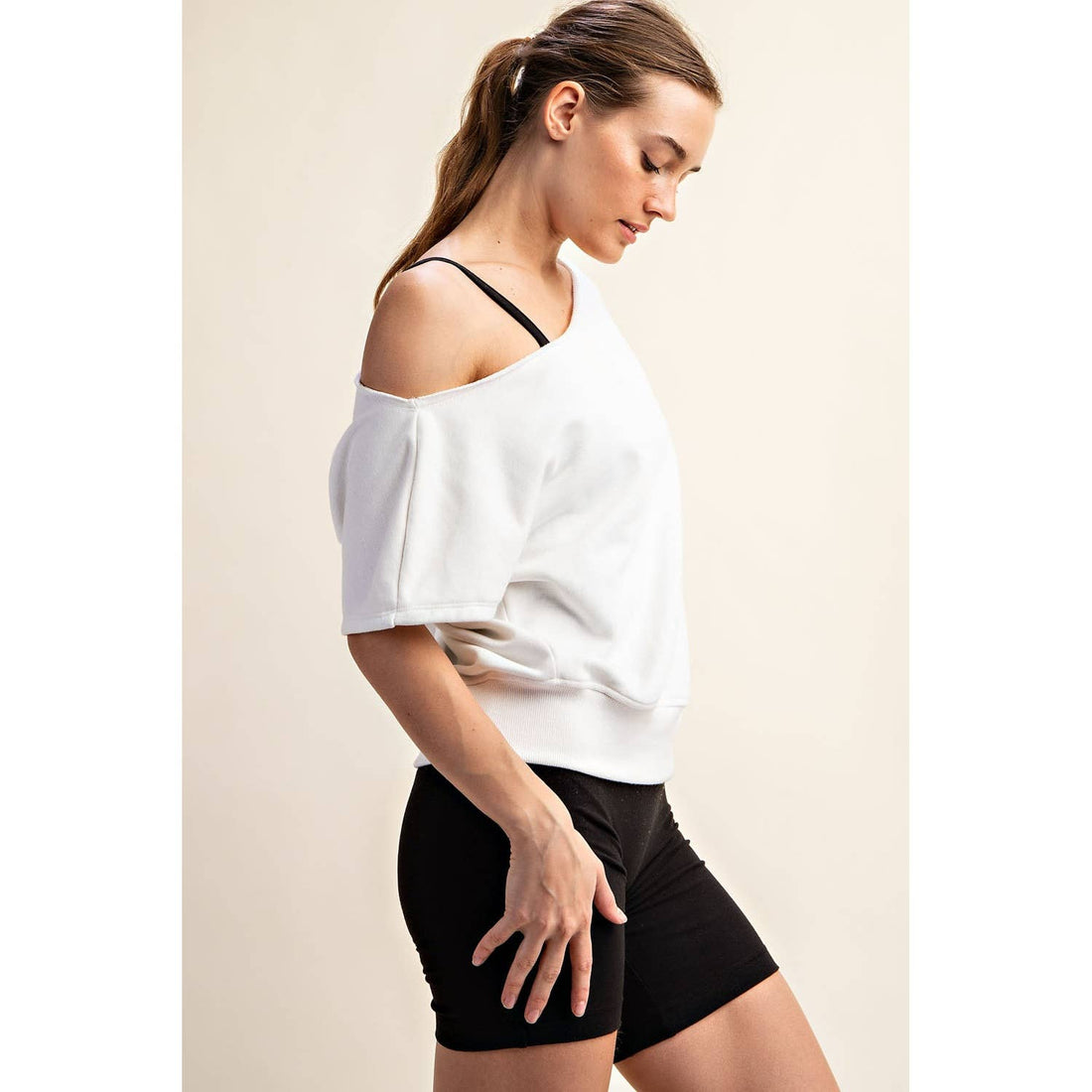 French Terry Off the Shoulder Top