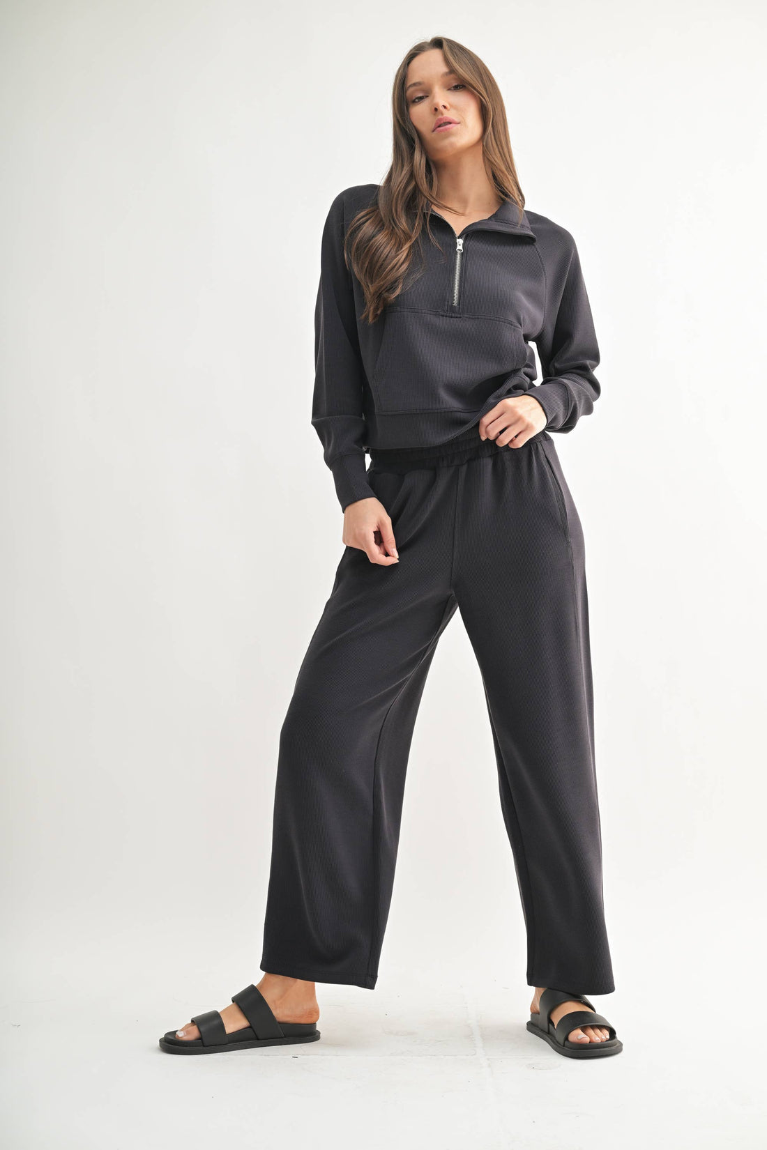 Luxe 1/4 Zip Rib Sweater