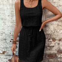 Sleeveless Lace Drawstring Dress