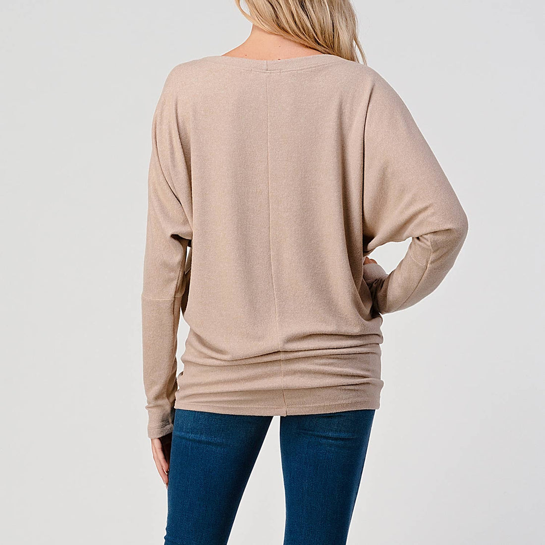 Round Neck Brushed Knit Longsleeve Dolman