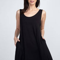Twist Strap Low Back Dress with Pockets
