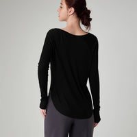 Ianna Boat Neck Relaxed Fit Long Sleeve