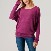 Round Neck Brushed Knit Longsleeve Dolman