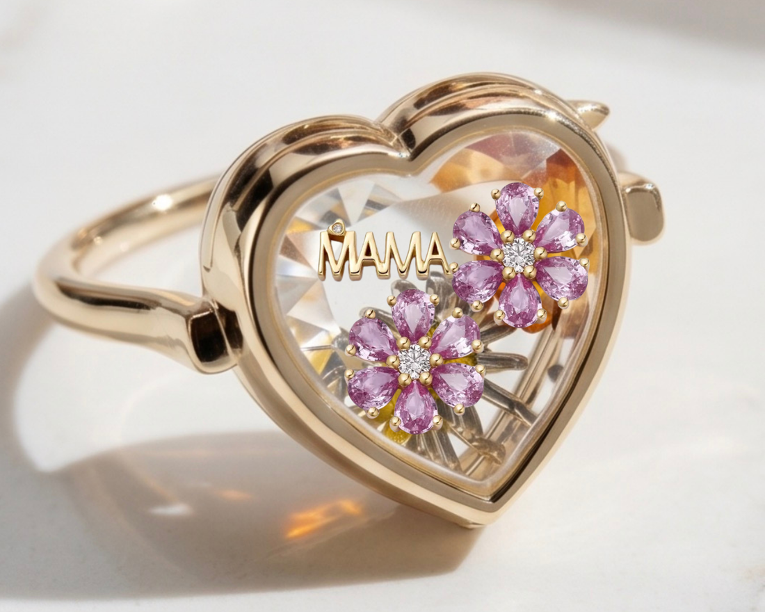 Heart Shaped Charm Ring in Gold