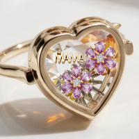 Heart Shaped Charm Ring in Gold