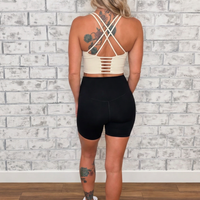 Janel Crop Bra Top ivory back-view preview