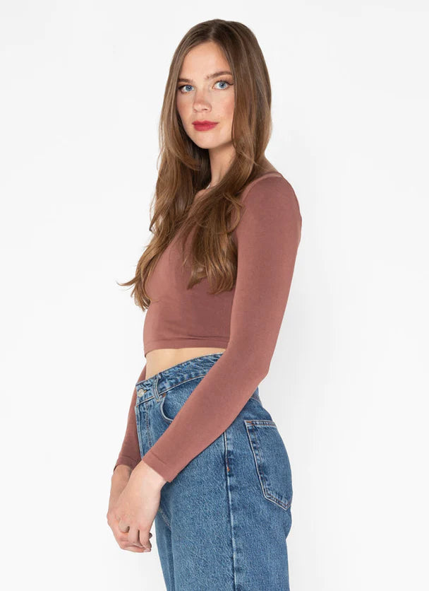 C'est Moi Bamboo Crop Long Sleeve