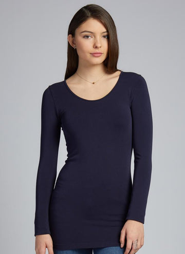 C'est Moi Bamboo Long Sleeve Scoop Neck