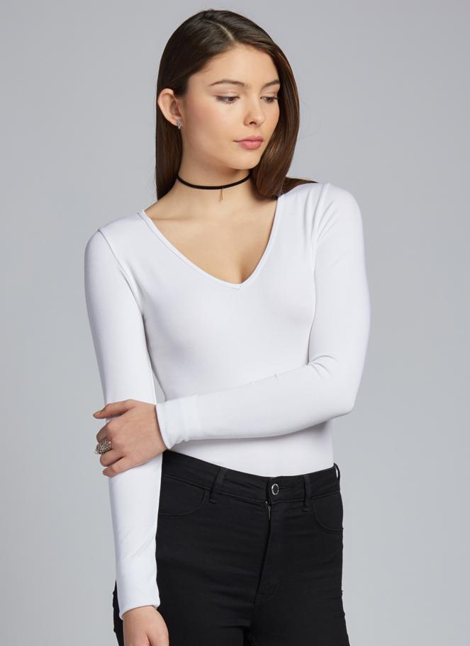 C'est Moi Bamboo V Neck Long Sleeve