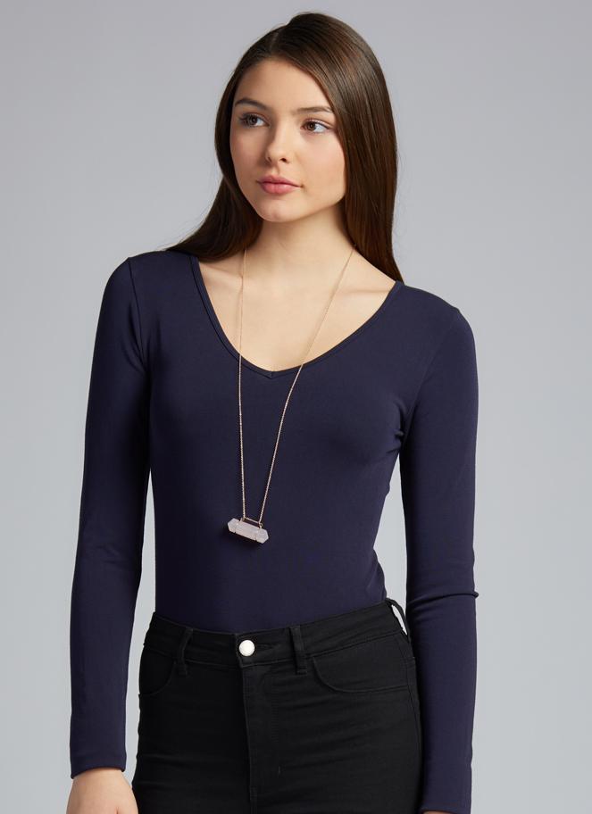 C'est Moi Bamboo V Neck Long Sleeve